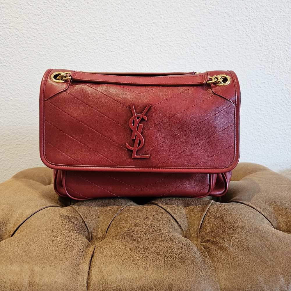Saint Laurent Opyum Red Quilted Leather Medium NIKI Bag